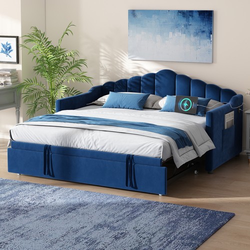 Velvet twin daybed with - twin,